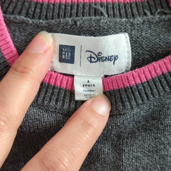 Disney GAP Minnie Mouse Sweater Dress, Gray, Size 4 - Picture 3 of 4